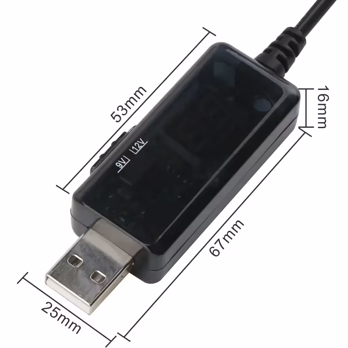 Cablu USB step-up 5V la 9V DC Cablu alimentare USB pentru tensiune crescută la 9V, ideal pentru ventilatoare