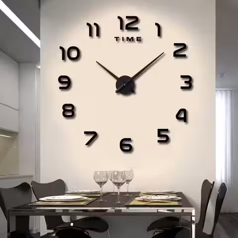 Ceas decorativ de perete, mare, cu design 3D modern și mecanism silențios