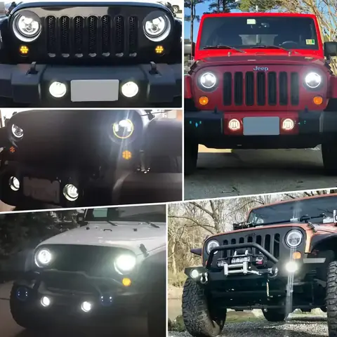 LED motocyklový kulatý světlomet kulaté světlomety auta Jeep Wrangler Suzuki Samurai Nissan Patrol Y60