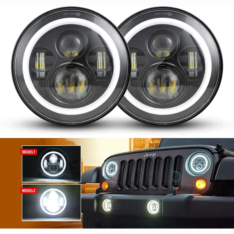 Halo LED světlo pro Jeep, s pozičními, dálkovými/krátkými světly a blinkry