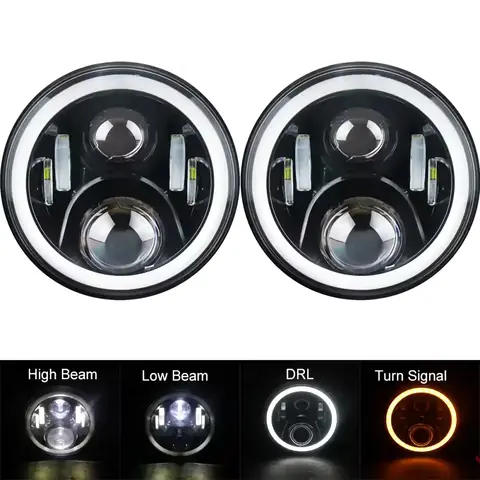 LED motocyklový kulatý světlomet kulaté světlomety auta Jeep Wrangler Suzuki Samurai Nissan Patrol Y60