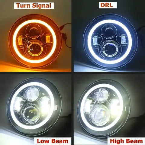 LED motocyklový kulatý světlomet kulaté světlomety auta Jeep Wrangler Suzuki Samurai Nissan Patrol Y60