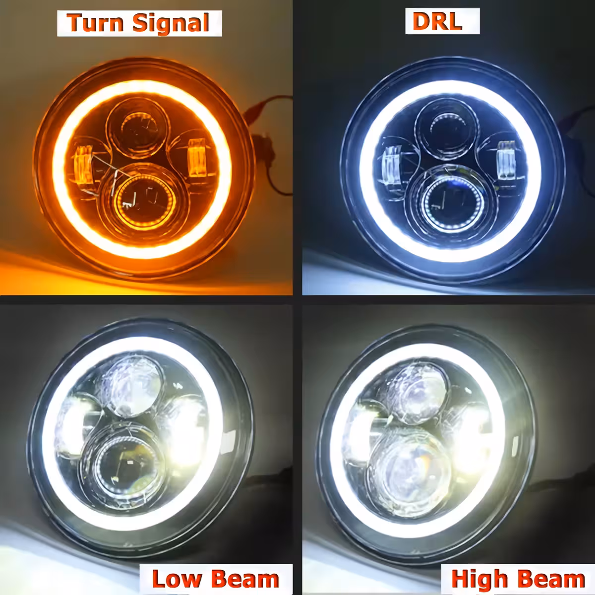 Far de lucru LED 7 inch pentru utilaje Far LED rotund 7 inch pentru tractor, autobuz, utilaje grele