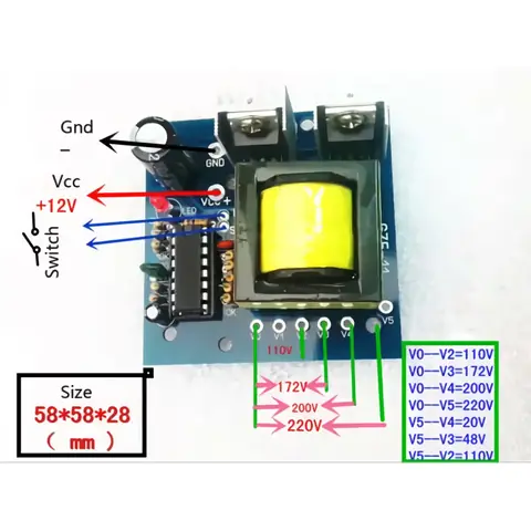 Invertorový modul transformátor adaptér konvertor z 12V na 220V 150w DIY auto