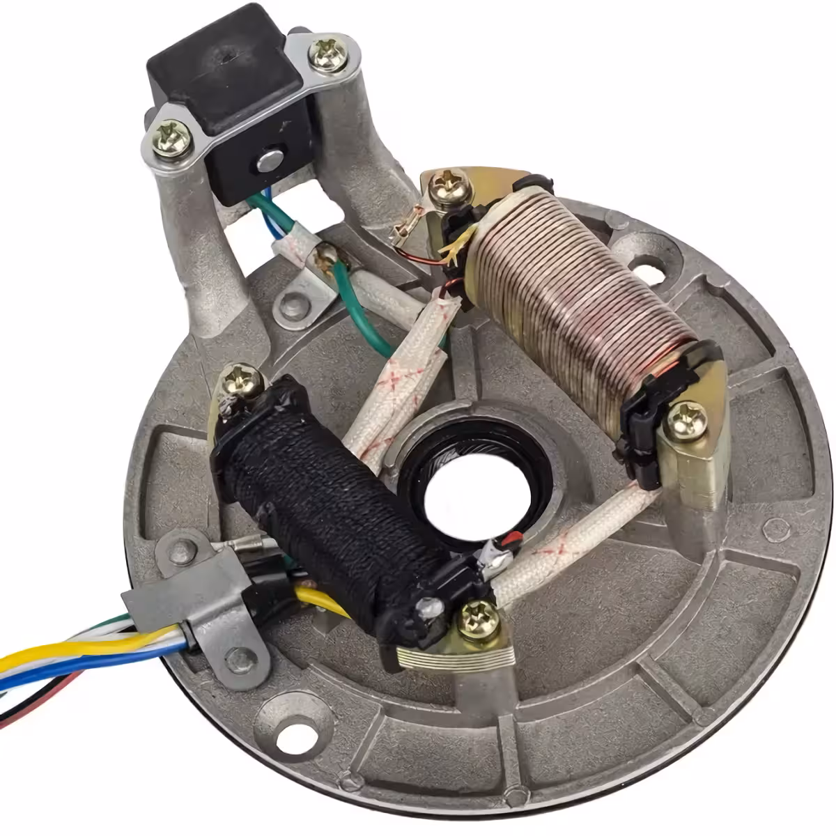 Stator 2 bobine pentru ATV Stator cu 2 bobine pentru aprindere ATV 4T, compatibil 50cc-125cc