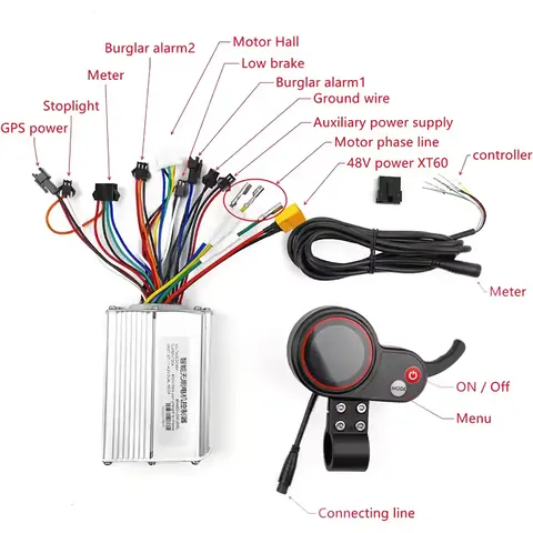 Set controller + manetă accelerație trotineta electrică Kit complet cu controller 48V și manetă accelerație pentru trotinete electrice