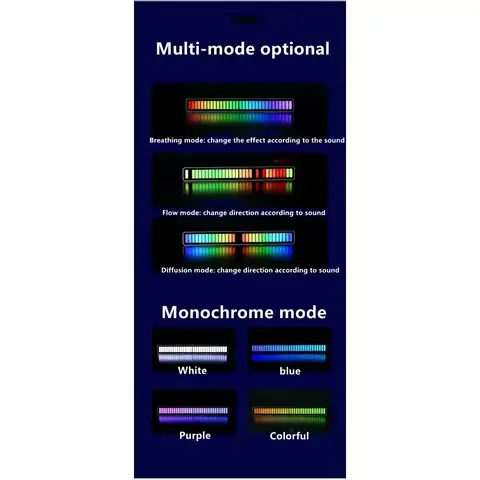 Bara LED RGB cu reglaj de intensitate a luminii și multiple moduri de culoare