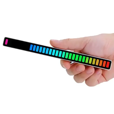 Bara LED cu VU metru și lumini dinamice pe ritmul muzicii Bara LED cu microfon și efecte de lumini sincronizate cu muzica
