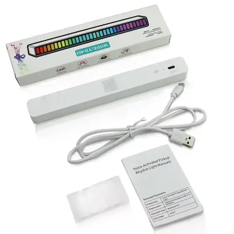 Bara LED RGB reîncărcabilă prin USB cu moduri multiple Bara LED RGB cu baterie inclusă, moduri variate de iluminare și ritm muzical