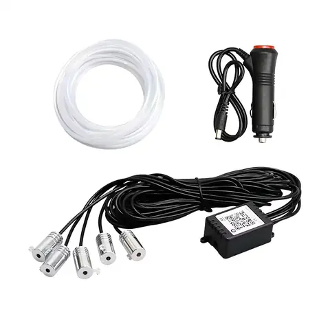 Flexibilní RGB neonový drát okolního světla do auta 6 metrů telefonní aplikace