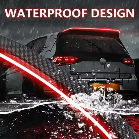 Univerzální karbonový spoiler auto LED pásek se zarážkou na brzdě zadní rám kufr auta