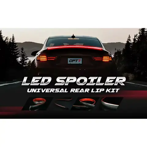Univerzální karbonový spoiler auto LED pásek se zarážkou na brzdě zadní rám kufr auta