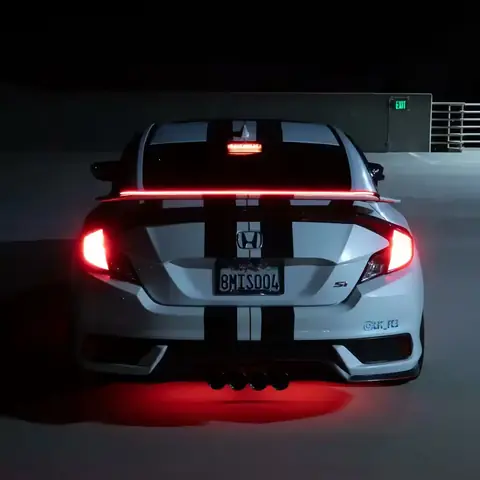 Univerzální karbonový spoiler auto LED pásek se zarážkou na brzdě zadní rám kufr auta