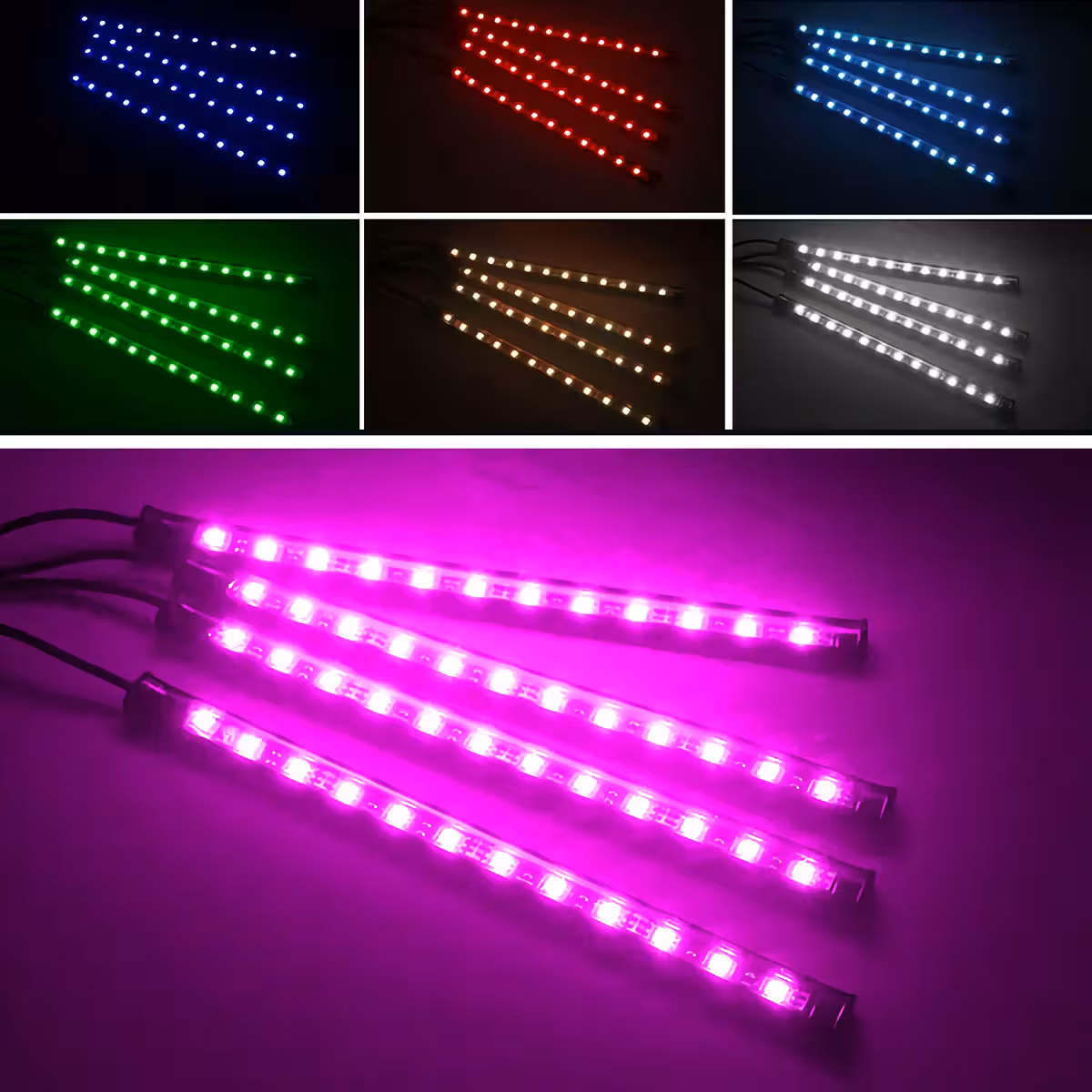Lumini ambientale pentru interior auto Lumini ambientale RGB pentru atmosfera auto confortabilă