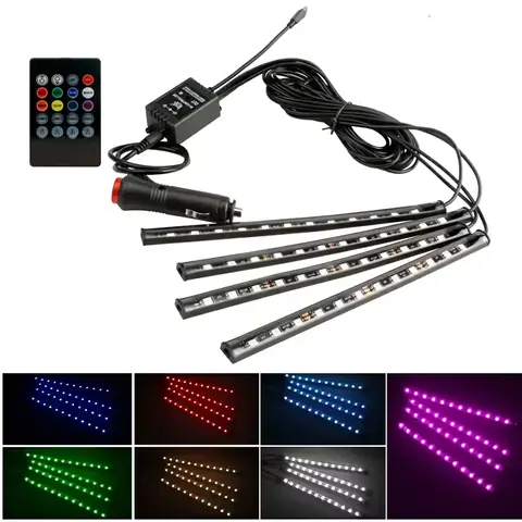 Ambientní světla do auta sada RGB LED pásků sada ambientního osvětlení INTERIÉRU auta