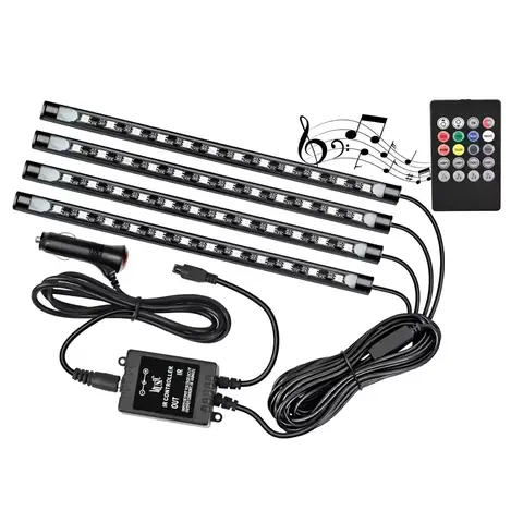 Ambientní světla do auta sada RGB LED pásků sada ambientního osvětlení INTERIÉRU auta