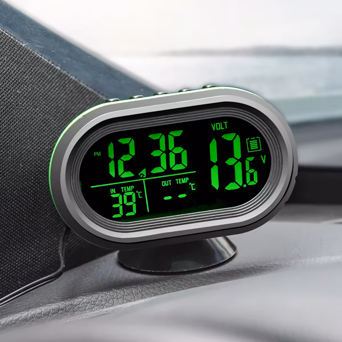 Ceas digital cu voltmetru și termometru pentru auto Ceas auto cu voltmetru digital și senzor temperatură
