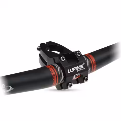 Kort svart aluminiumstyrstam för MTB, ökad komfort och bättre kontroll