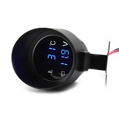 Ceas digital pentru temperatura apei și voltmetru motor cu sonda Ceas digital multifuncțional cu afișaj pentru temperatura apei și voltmetru, compatibil vehicule auto și agricole.