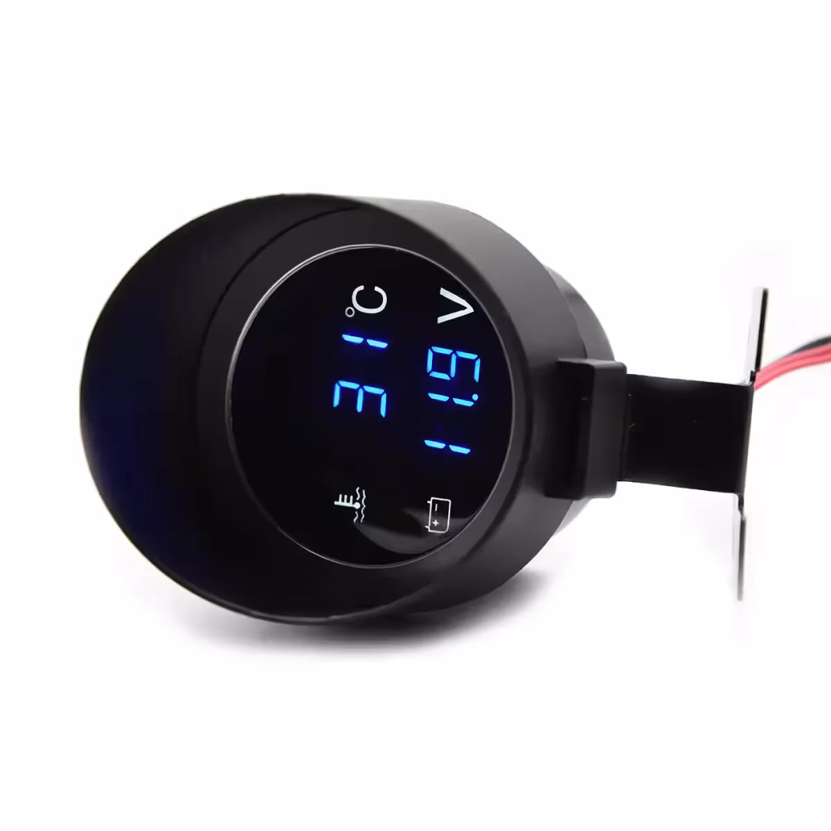 Ceas digital pentru temperatura apei și voltmetru motor cu sonda Ceas digital multifuncțional cu afișaj pentru temperatura apei și voltmetru, compatibil vehicule auto și agricole.