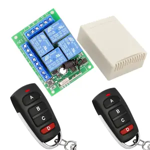 Modul releu cu 4 canale și telecomandă pentru control wireless la 12V