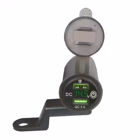 NABÍJAČKA telefón USB zásuvka voltmeter MOTO motocykel QC 3.0 A rýchle nabíjanie