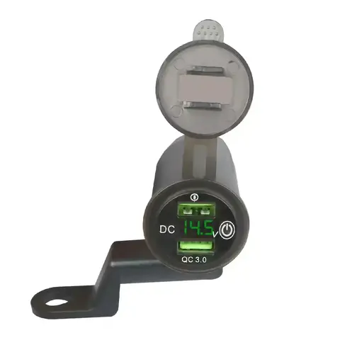 NABÍJEČKA telefonu USB zásuvka voltmetr MOTO motocykl QC 3.0 A rychlé nabíjení