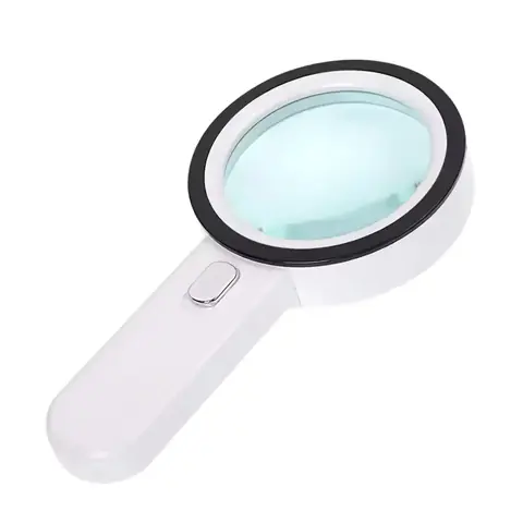 Lupa profesională cu lumină Lupa cu 12 LED-uri albe și 1 LED UV pentru examinare precisă