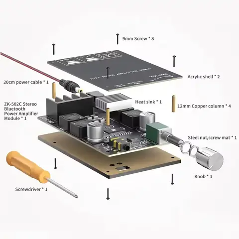 Amplificator clasa D Bluetooth pentru proiecte DIY Placă stereo audio Bluetooth DIY cu TPA3116D2, 100W total