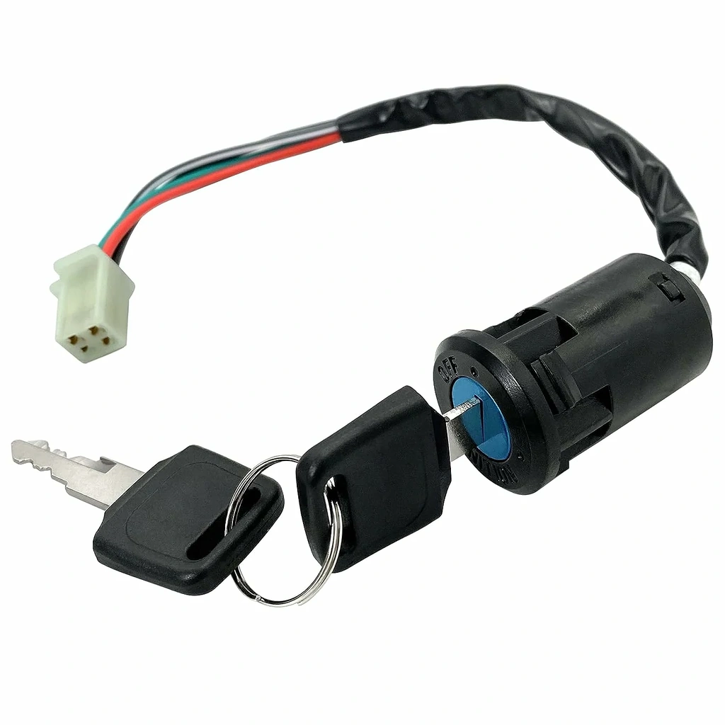 Univerzální zapalování se spínačem na klíč 4 vodiče – ATV, čínský skútr, moto 50cc–250cc (70–200cc)