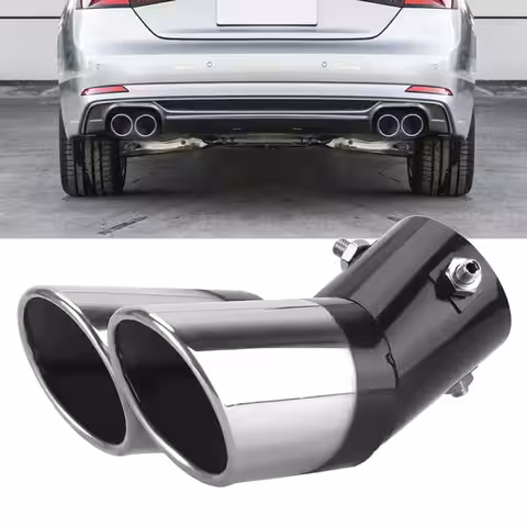 Ornament decorativ inoxidabil pentru sistem evacuare auto cu două ieșiri
