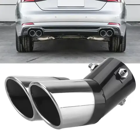 Ornament decorativ inoxidabil pentru sistem evacuare auto cu două ieșiri