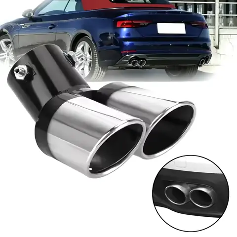 Ornament cromat evacuare auto cu două ieșiri din inox