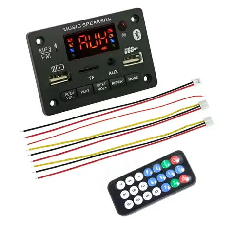 Modul audio Bluetooth alimentare 5V/12V Modul compatibil 5V și 12V cu Bluetooth pentru sisteme audio auto sau casnice