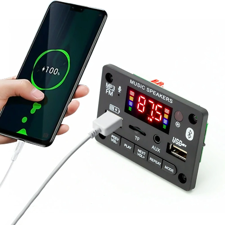 Bluetooth стерео модул 5.0 с аудио усилвател 2x40W за говорители