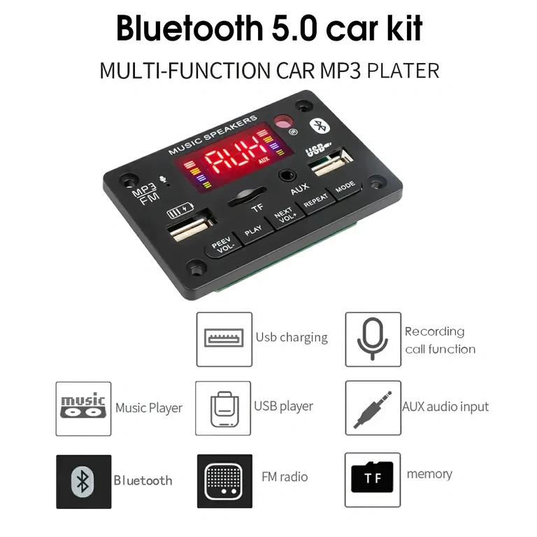 Модул с MP3 плейър, FM радио и Bluetooth 5.0 за DIY проекти