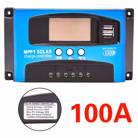 Solcells-laddningsregulator med spänningskontroll och automatisk skyddsfunktion