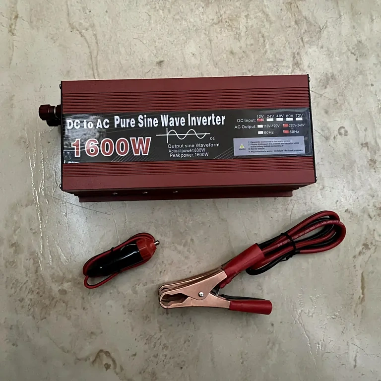 Invertor 12V-220V cu clipsuri pentru baterie Pachet complet cu cabluri și cleme de conectare rapidă