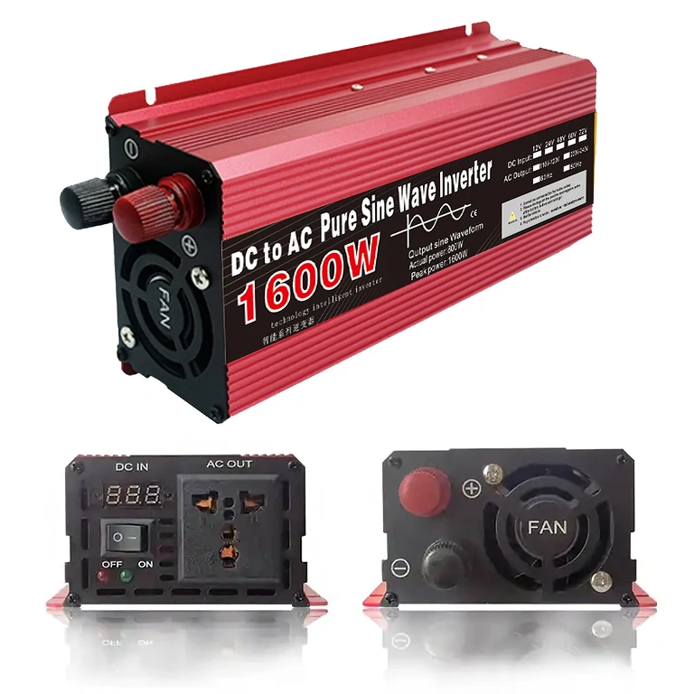 Invertor 1600W undă sinusoidală pură Invertor de înaltă performanță 1600W cu protecție la suprasarcină și scurtcircuit