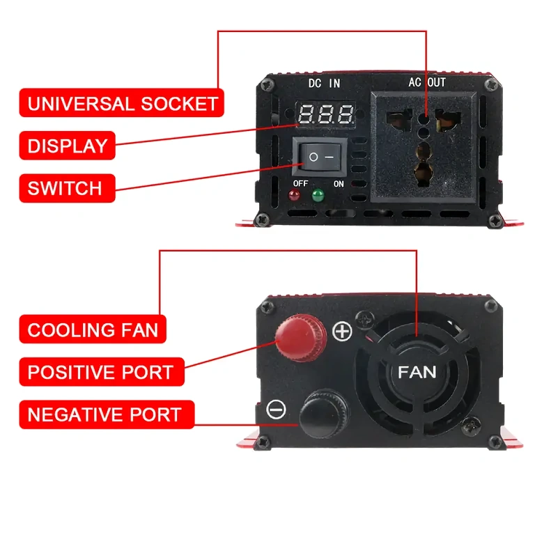 Convertor 800W undă sinusoidală Convertor de calitate superioară pentru aparate electrice sensibile