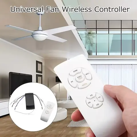 Întrerupător programabil cu 4 trepte de timp Telecomandă și modul de control pentru lumină și ventilator cu funcție de temporizare.