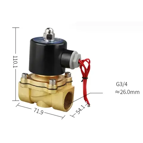 Solenoidový ventil voda vzduch 220V 3/4 elektromagnetický ventil zavlažování normálně uzavřen