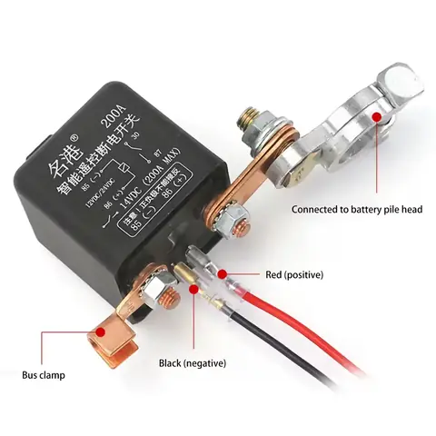 Releu deconectare baterie 12V Releu de deconectare automată pentru baterie auto 12V