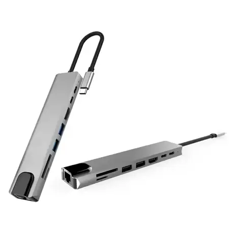 Adaptor USB-C compatibil MacBook M1/M2 Adaptor multifuncțional pentru MacBook Air și Pro cu chip M1/M2