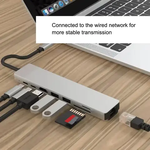 Hub USB-C cu multiple porturi pentru MacBook Air