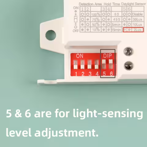 Väljare för ljuströsklar från 2 till 2000 lux för skymningssensor