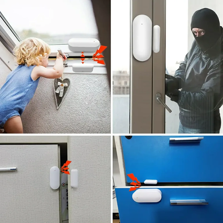 Senzor de securitate pentru uși și ferestre cu alarmă Senzor magnetic de siguranță pentru monitorizarea deschiderii ușilor și ferestrelor