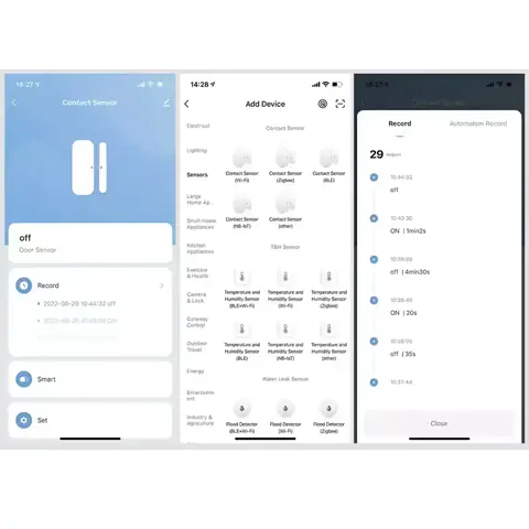 Senzor otevřených dveří otevřené okno tuya smart home wifi