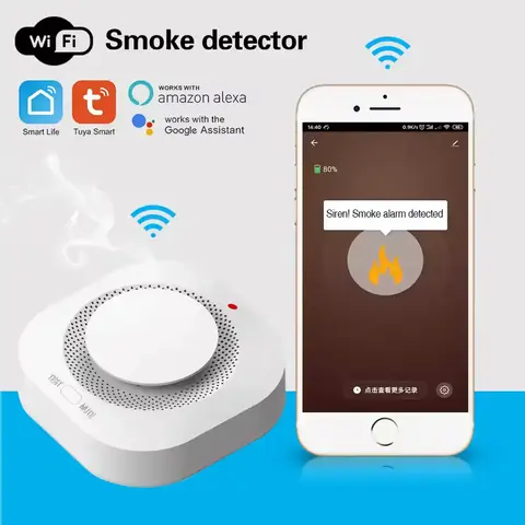 Senzor detektoru kouře požární hlásič tuya bezdrátové chytré domácí wifi