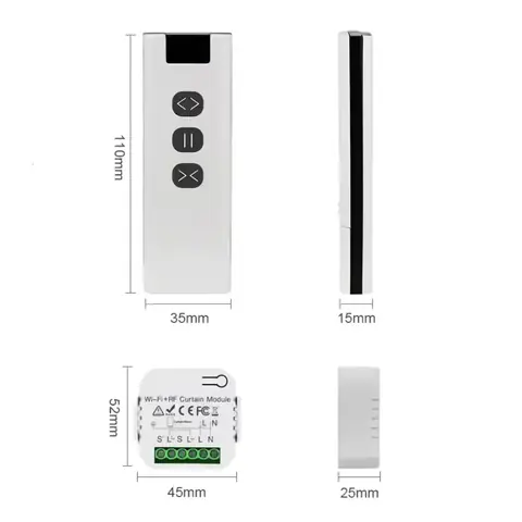 Componentele setului de automatizare Toate componentele setului: controller, telecomandă și suport telecomandă